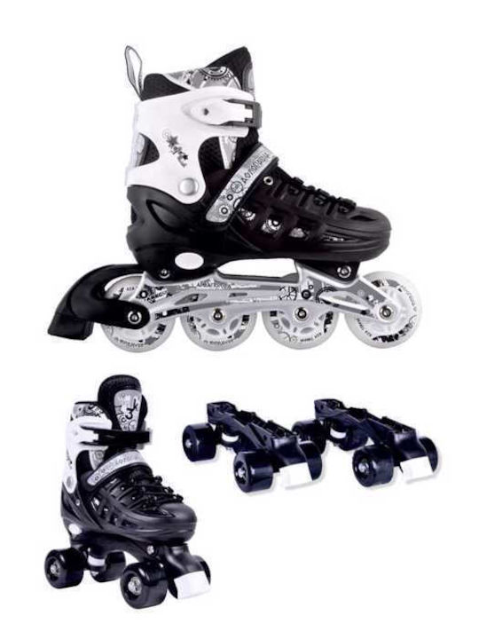 Αθλοπαιδιά Inline / Quad Αυξομειούμενα Rollers Μαύρα Παιδικά