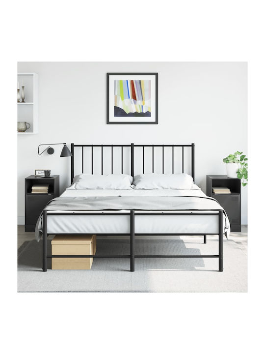 Nachttische Metall Schwarz 2Stück 34.5x39x62cm