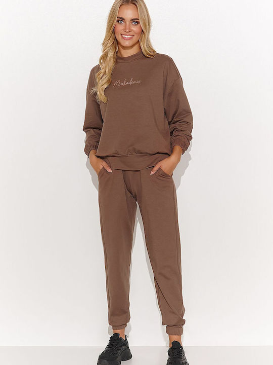 Makadamia Damen-Sweatpants-Set Braun