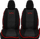 Car Seat Back 2pcs Leatherette Black