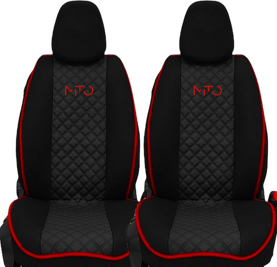Car Seat Back 2pcs Leatherette Black