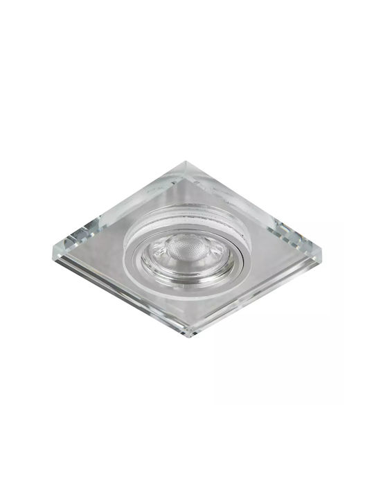 Glas Einbau Spot mit Fassung GU10 Transparent 1Stück