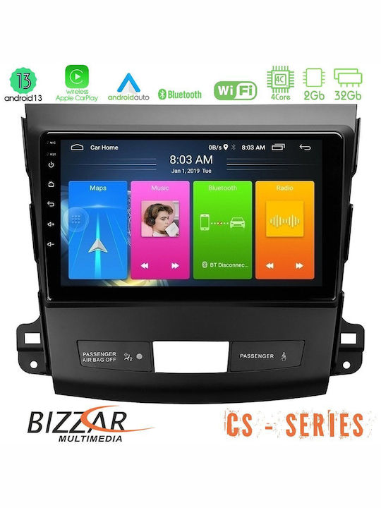 Bizzar Ηχοσύστημα Αυτοκινήτου 2DIN (Bluetooth/USB/WiFi/GPS/Apple-Carplay/Android-Auto) με Οθόνη Αφής 9"
