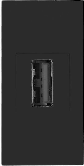 Orno Мортис Електрически Контакт с 1 USB Порт Черен
