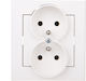 Ospel Sonata Double Walled Power Socket Ecru