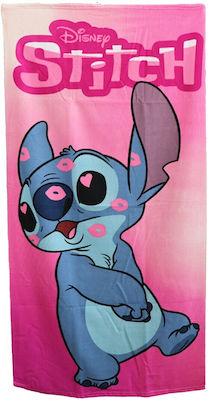 Disney Stitch Kids Beach Towel Pink 140x70cm