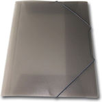 Skag Folder Transparent with Rubber Band and Ears for Paper A4 Gray Dark Gray