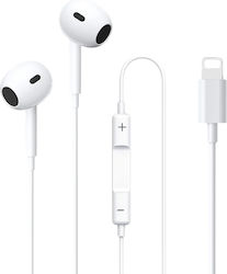 Remax RM-570i Earbuds Handsfree Ακουστικά με Βύσμα Lightning Λευκό