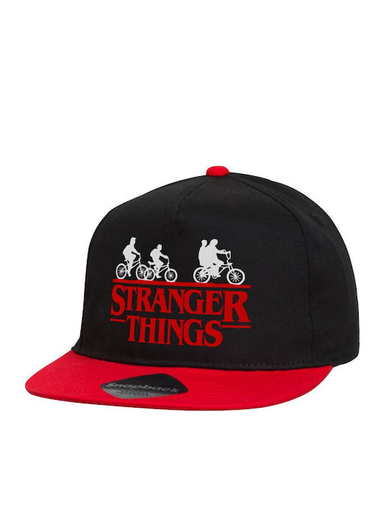 Beechfield Παιδικό Καπέλο Jockey Υφασμάτινο Stranger Things Red Μαύρο