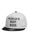 Beechfield Kids' Hat Jockey Fabric World's Best Boss White