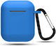 Case Silicone with Hook in Blue color for Apple AirPods 1 / AirPods 2