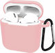 ObaStyle Husă Silicon cu cârlig în culoarea Roz pentru Apple AirPods 1 / AirPods 2