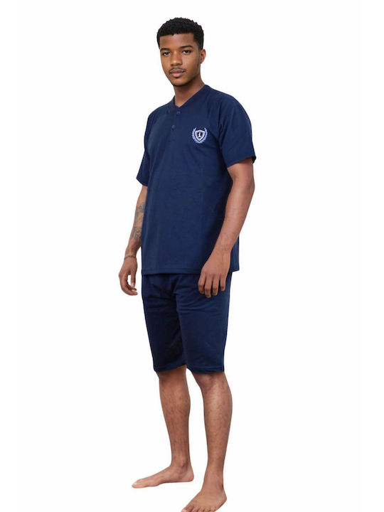 Rimoli Men's Summer Cotton Pajamas Set BLUE