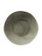 Dutch Rose Deep Ceramic Gray Serving Plate with Diameter 23.5cm