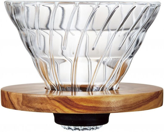 Hario V60 02 Olive Wood Glass Pour Over Set