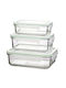 Glasslock Set Plastic Green Lunch Boxes 3 Pieces