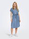 Only Summer Midi Shirt Dress Dress Denim Medium Blue Denim