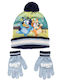 Kinder Mütze Set Gestrickt Blau