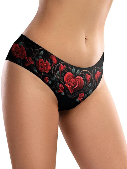 Γυναικείο Slip χωρίς Ραφές BLACK-RED