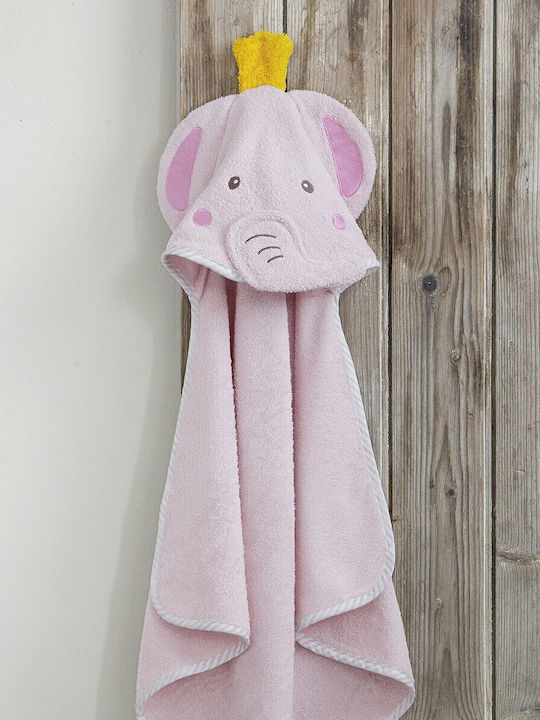 Nima Hooded Baby Bathrobe Pink