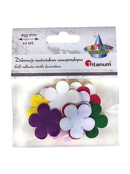 Titanum Weihnachtsbaumschmuck mit Blumen Stoffe 3.3x3.3cm 12 Stück