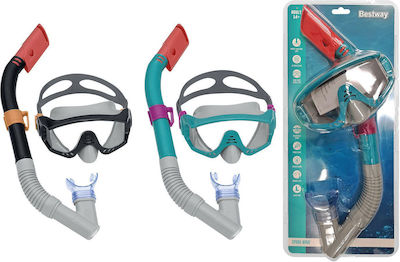 Bestway Diving Mask with Breathing Tube Turquoise (Μiscellaneous Designs/Colors)