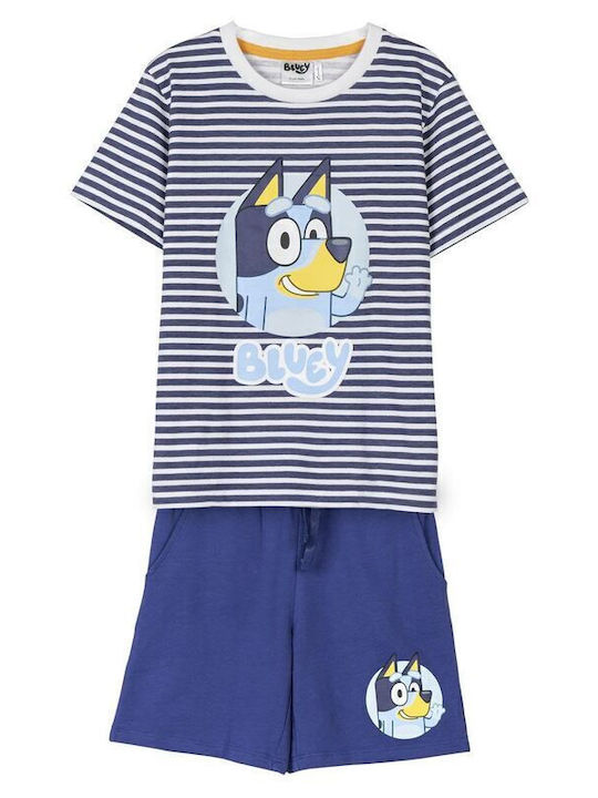 Set De Îmbrăcăminte Pentru Copii Cu Pantaloni Scurți Vară 2 Bucăți Albastru Bluey