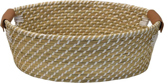 Mod8 Coș decorativ Din paie cu mânere Beige 38x28x13buc