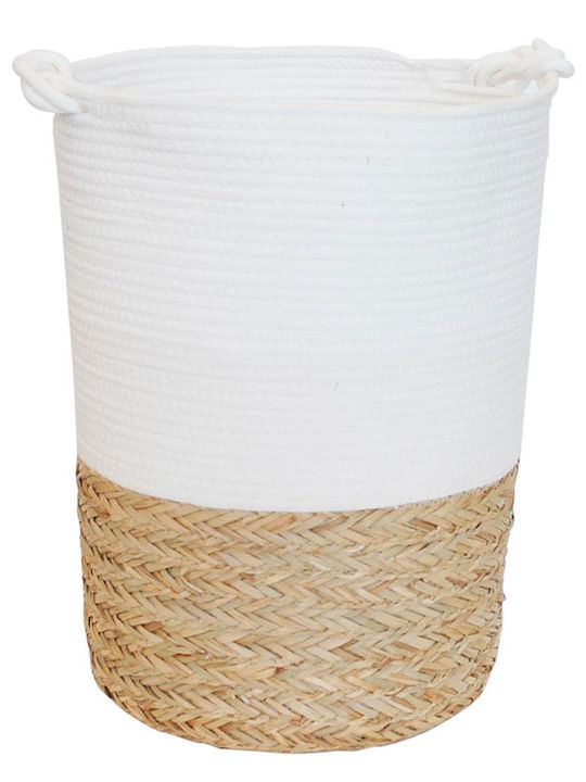 Mod8 Decorative Basket Fabric with Handles Beige 38x38x50cm