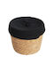 Mod8 Decorative Basket Wicker with Lid & Handles Natural-Black 22x22x16cm