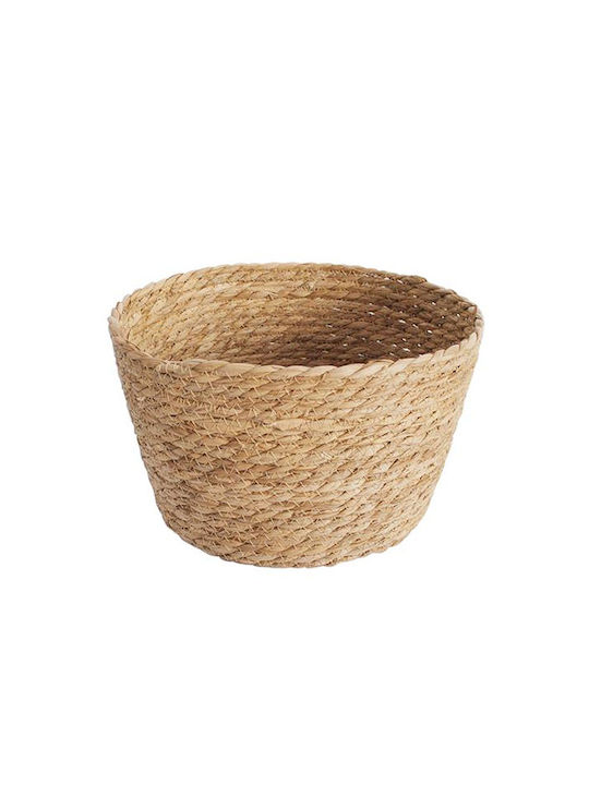 Decorative Basket Wicker Beige 27x27x16.5cm Mod8