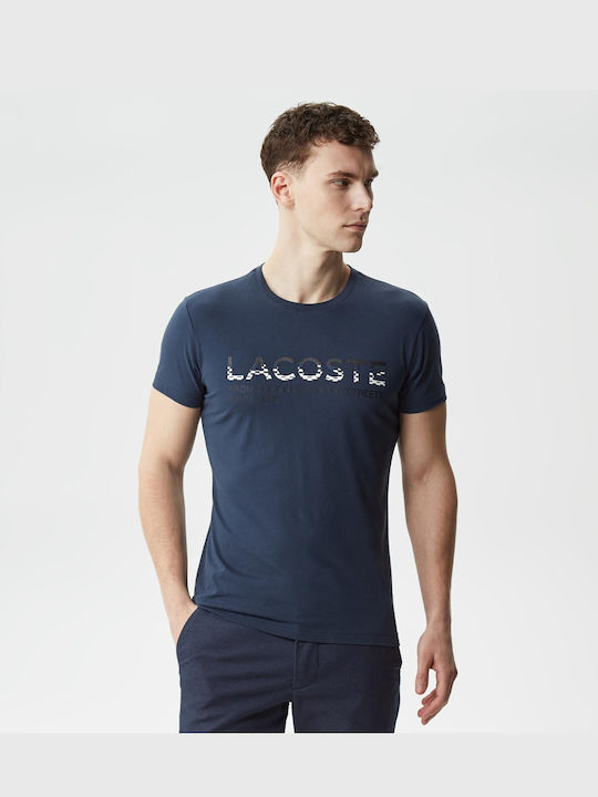 Lacoste T-shirt Bărbătesc cu Mânecă Scurtă Albastru marin