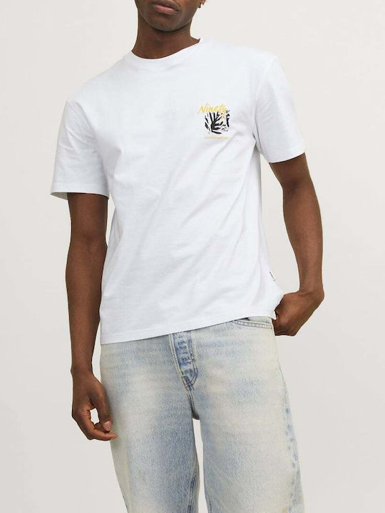 Jack & Jones Tricou pentru bărbați cu mâneci scurte Bright White