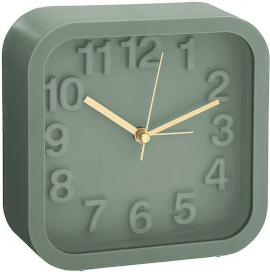 Ceas de Masă Pătrată cu Alarmă Verde AT1147