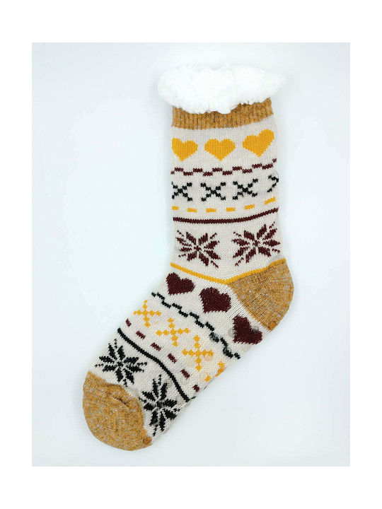 Vi-mas Women's Fuzzy Slipper Socks with Non-Slip Sole