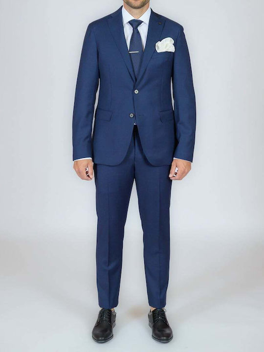 Winter Men's Groom's Blue Suit