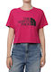 The North Face Damen Sportlich Crop T-shirt Fuchsia