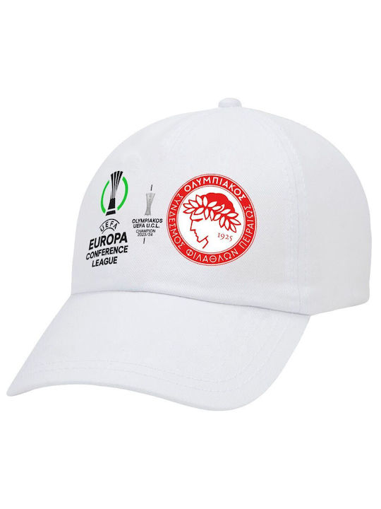 Koupakoupa Pălărie pentru Copii Jockey Olympiacos Uefa Europa Conference League Champion 2023/24 Alb