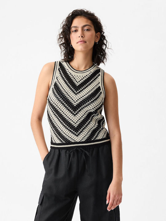 GAP Damen Sommer Crop Top Baumwolle Ärmellos Schwarz