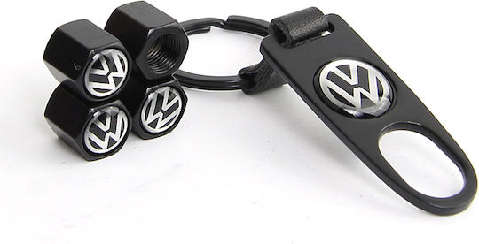 M-Wave Ventilkappen für Autoreifen mit Logo Volkswagen 4Stück