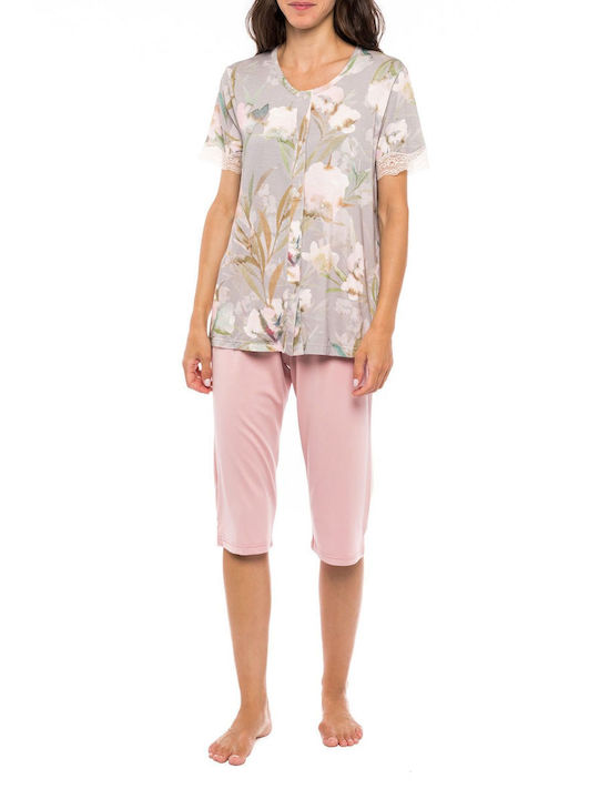 Pink Label Vară Set pijama femei Grey
