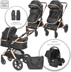 Lorelli Viola with Spirit Car Seat Adjustable 3 in 1 Baby Stroller Suitable for Newborn Black Diamonds