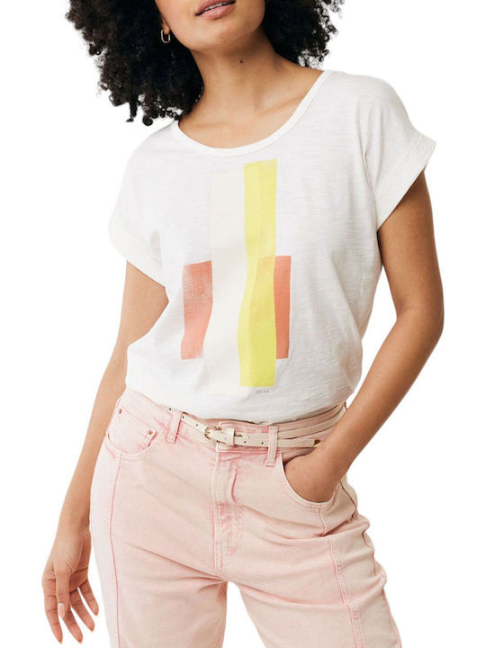 Women's Blouse Cotton Short Sleeve Off White
