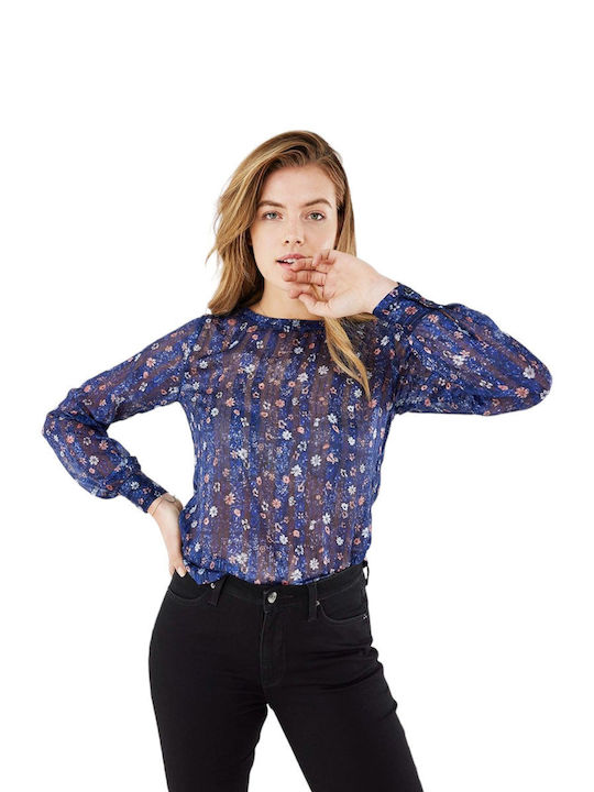 Mexx Damen Bluse Blumen Navy