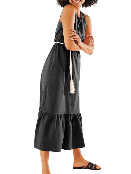 Mexx Maxi Φόρεμα με Βολάν Black