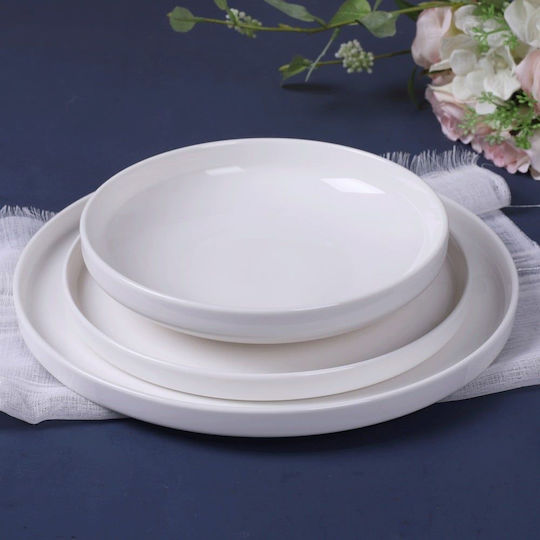 Cryspo Trio Plate Desert made of Porcelain White with Diameter 21cm