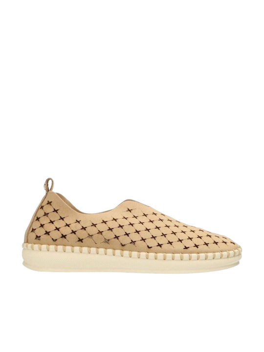 Mexx Jelke Kunstleder Damen Slip-Ons Beige