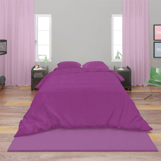 Dimcol Pilotă Single 160x240cm Solid Dark Magenta 300 g/mp²Gsm
