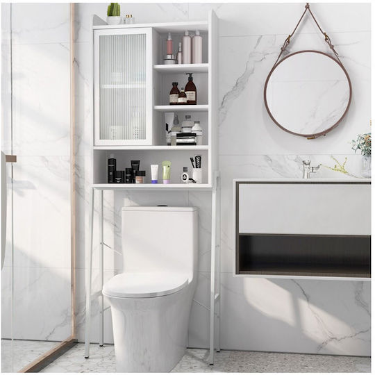 Costway Boden Badezimmerregal Metallisch 63x29x170cm
