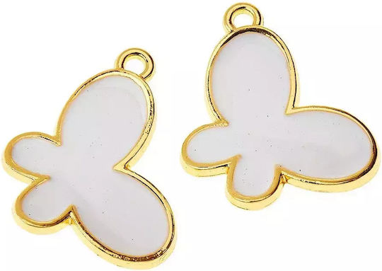Metallic White Butterfly 3cm 25pcs E20 Nv-51-12-20